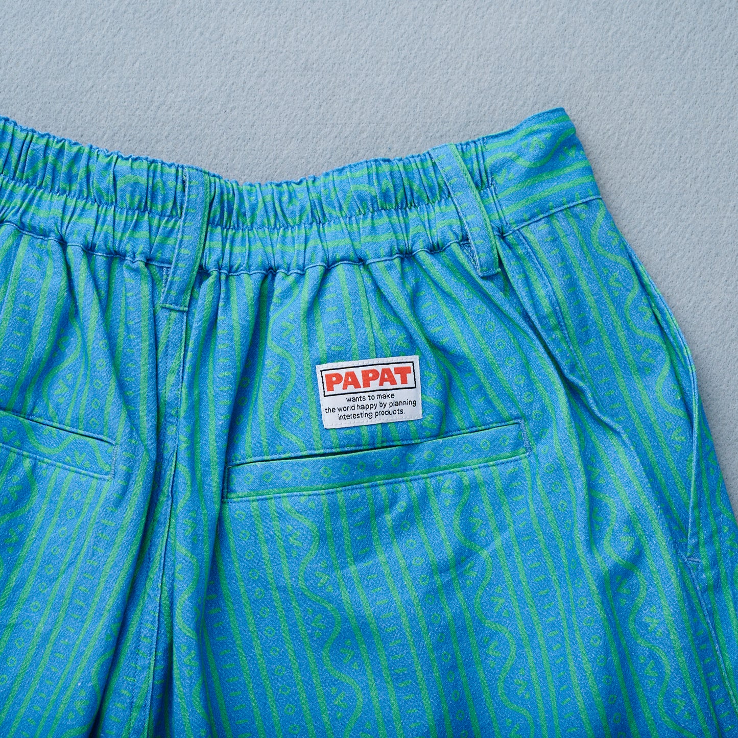 LINEN TOUCH COTTON PATTERN WIDE TACK SHORTS
