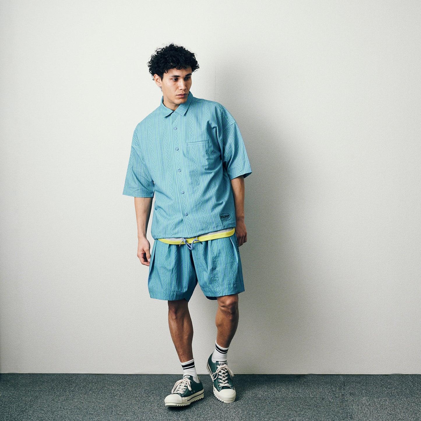 【TV着用】なにわ男子 大橋和也さん着用 LINEN TOUCH COTTON PATTERN SHIRT