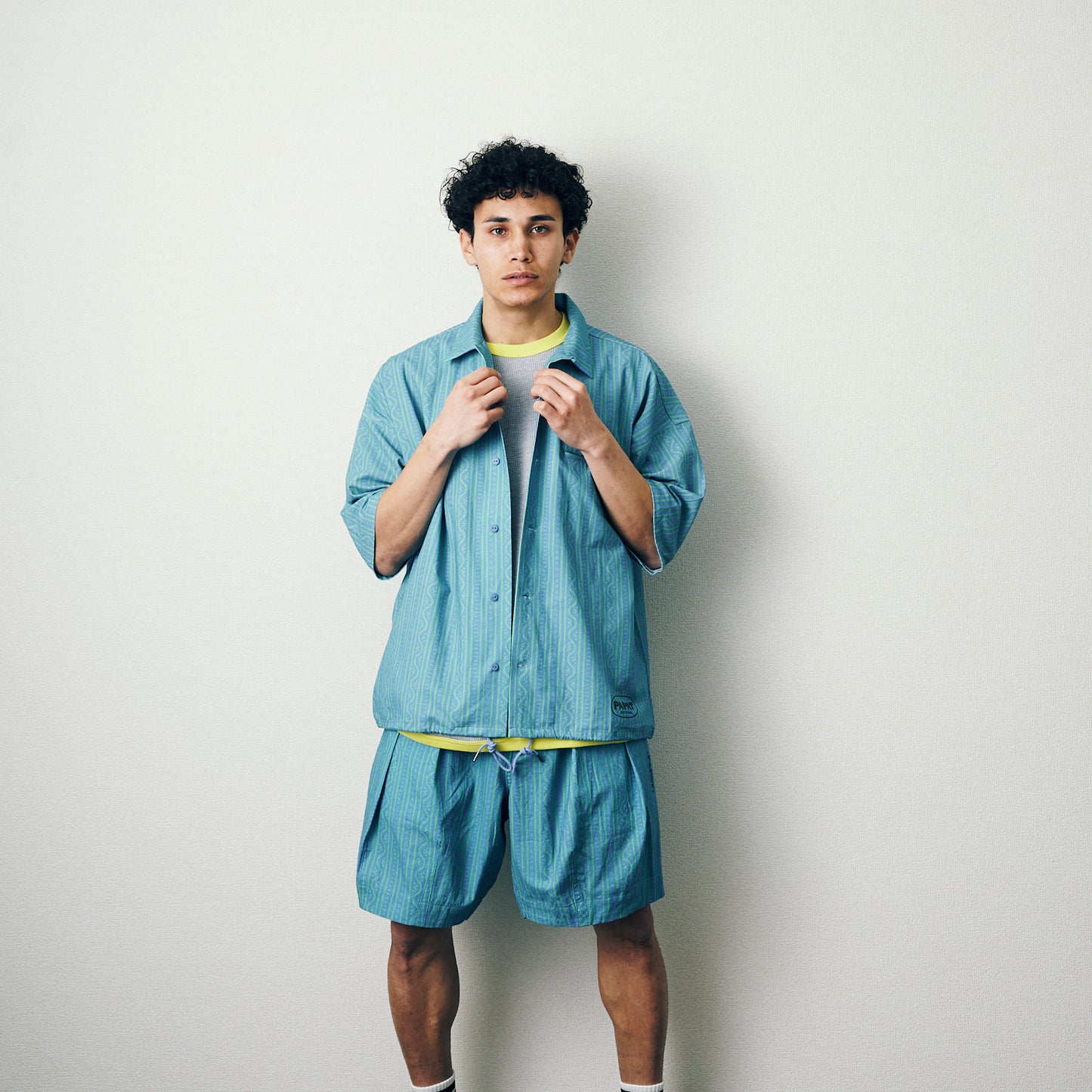【TV着用】なにわ男子 大橋和也さん着用 LINEN TOUCH COTTON PATTERN SHIRT
