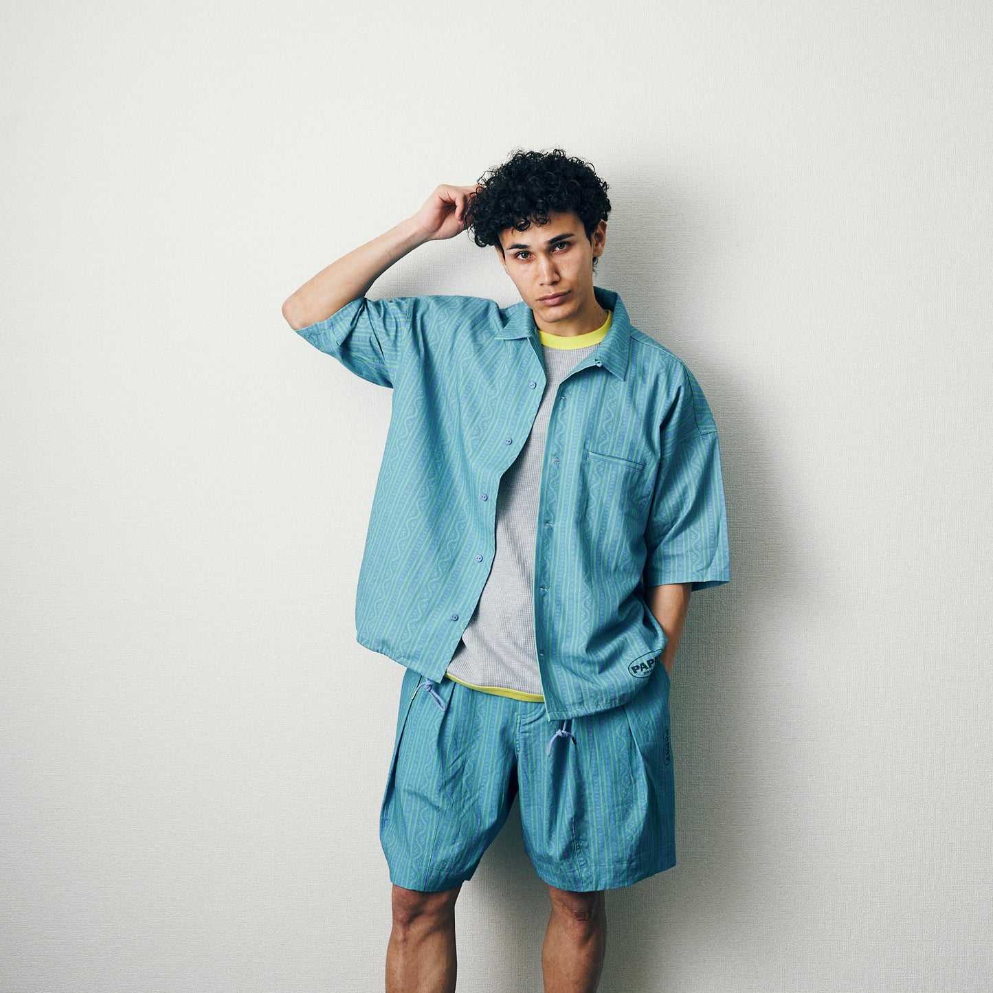 【TV着用】なにわ男子 大橋和也さん着用 LINEN TOUCH COTTON PATTERN SHIRT