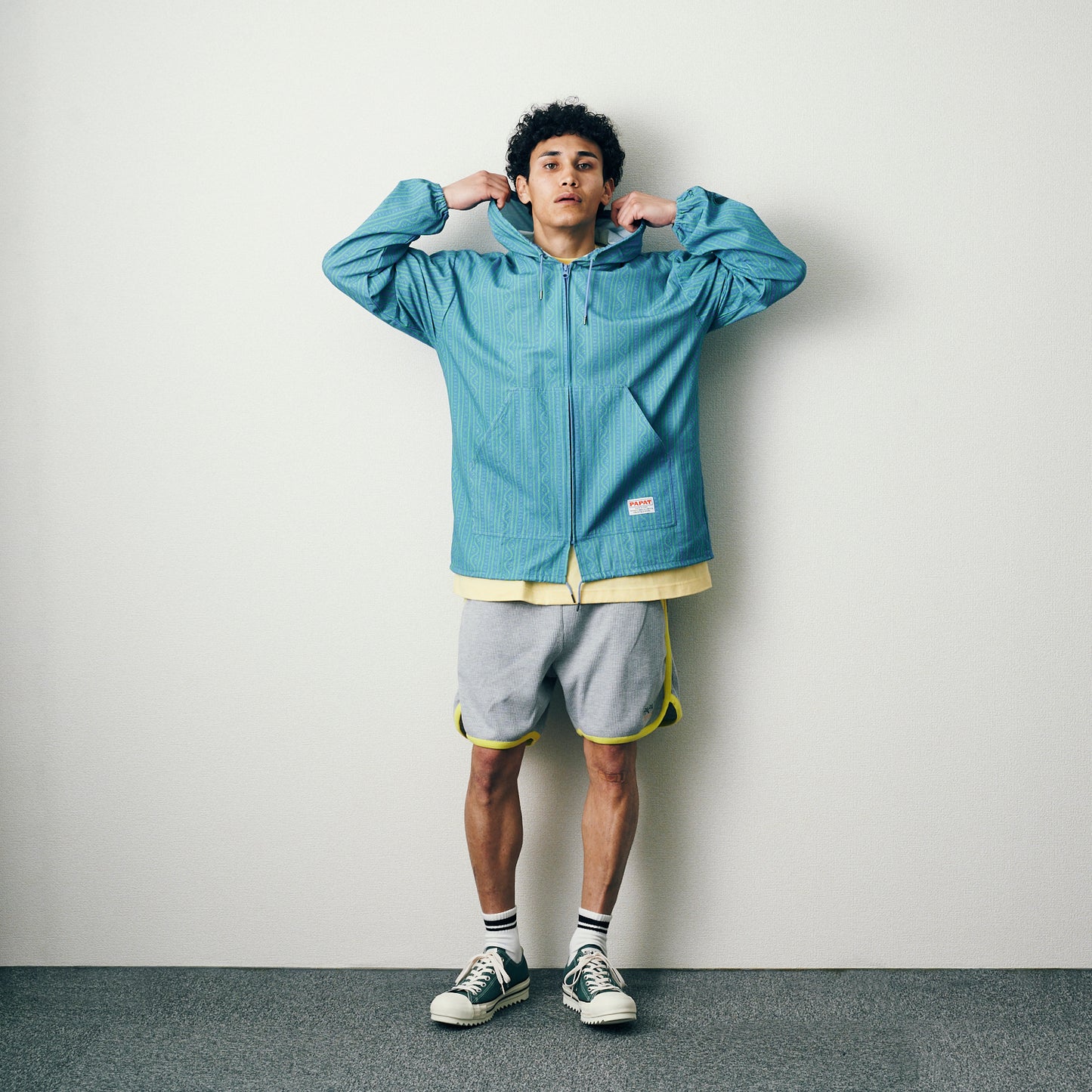 LINEN TOUCH COTTON PATTERN HOODIE