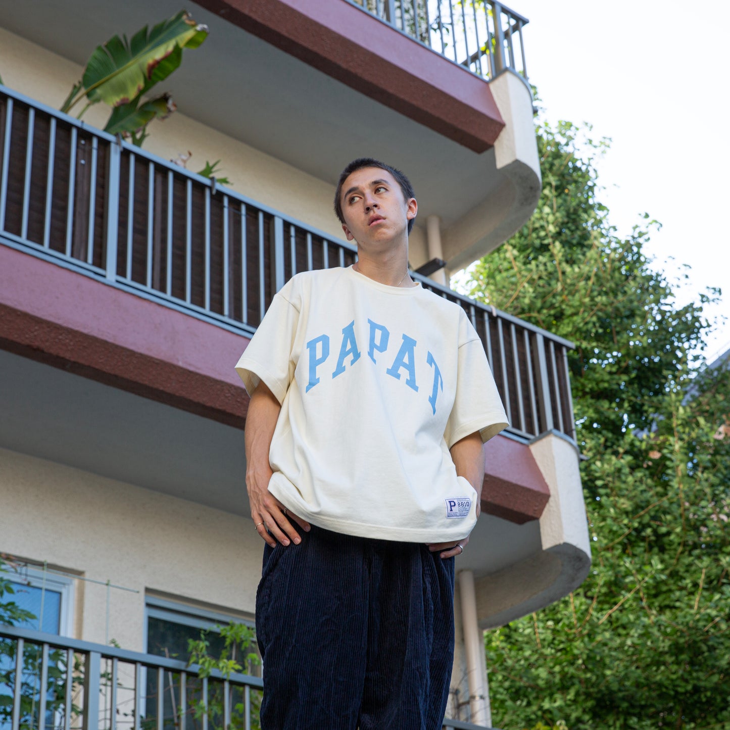 PAPAT LOGO S/S TEE - CREAM