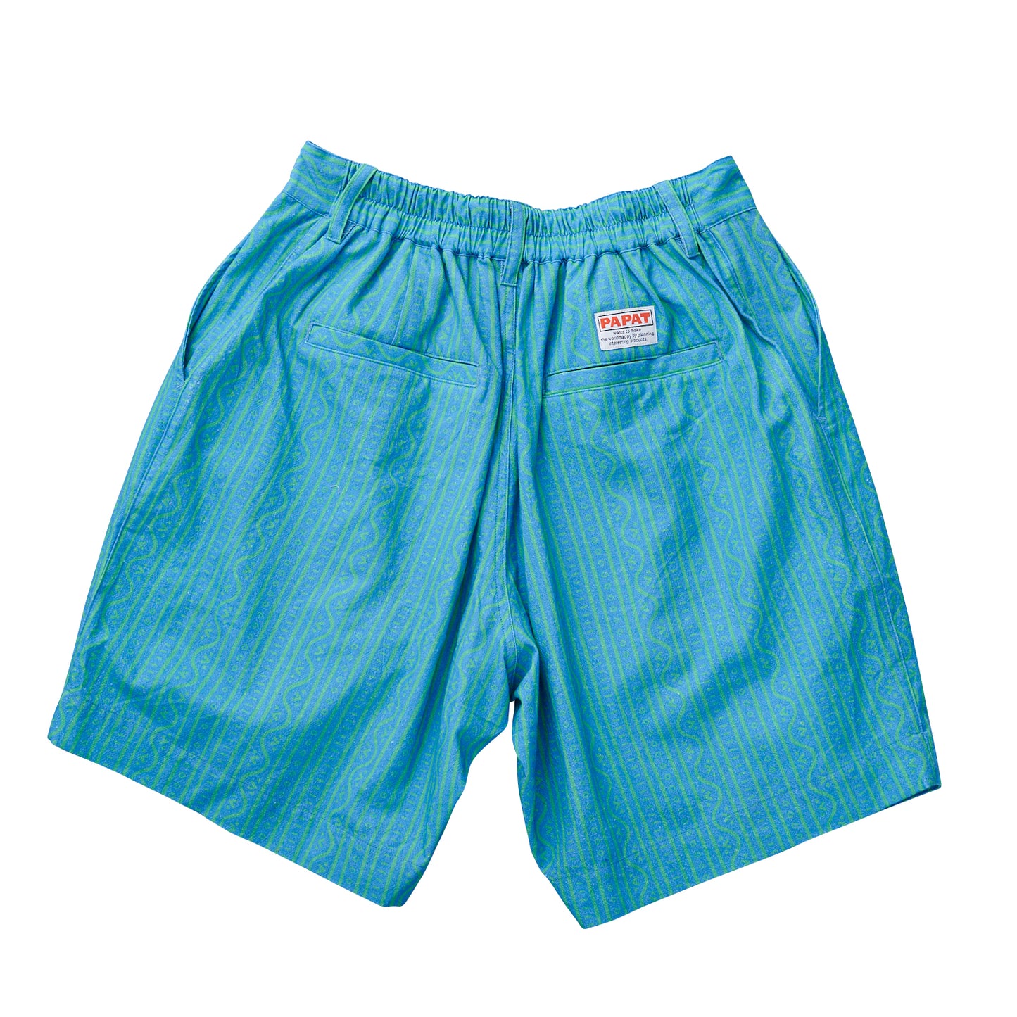 LINEN TOUCH COTTON PATTERN WIDE TACK SHORTS