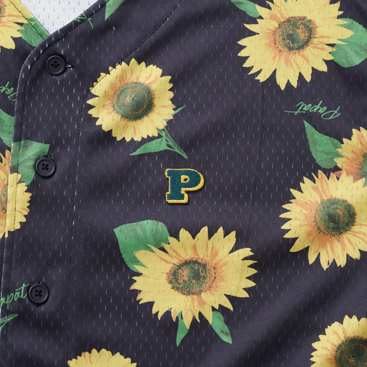 FLOWER PATTERN BASEBALL SHIRT