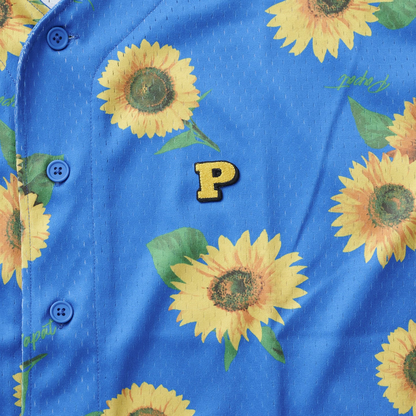 FLOWER PATTERN BASEBALL SHIRT