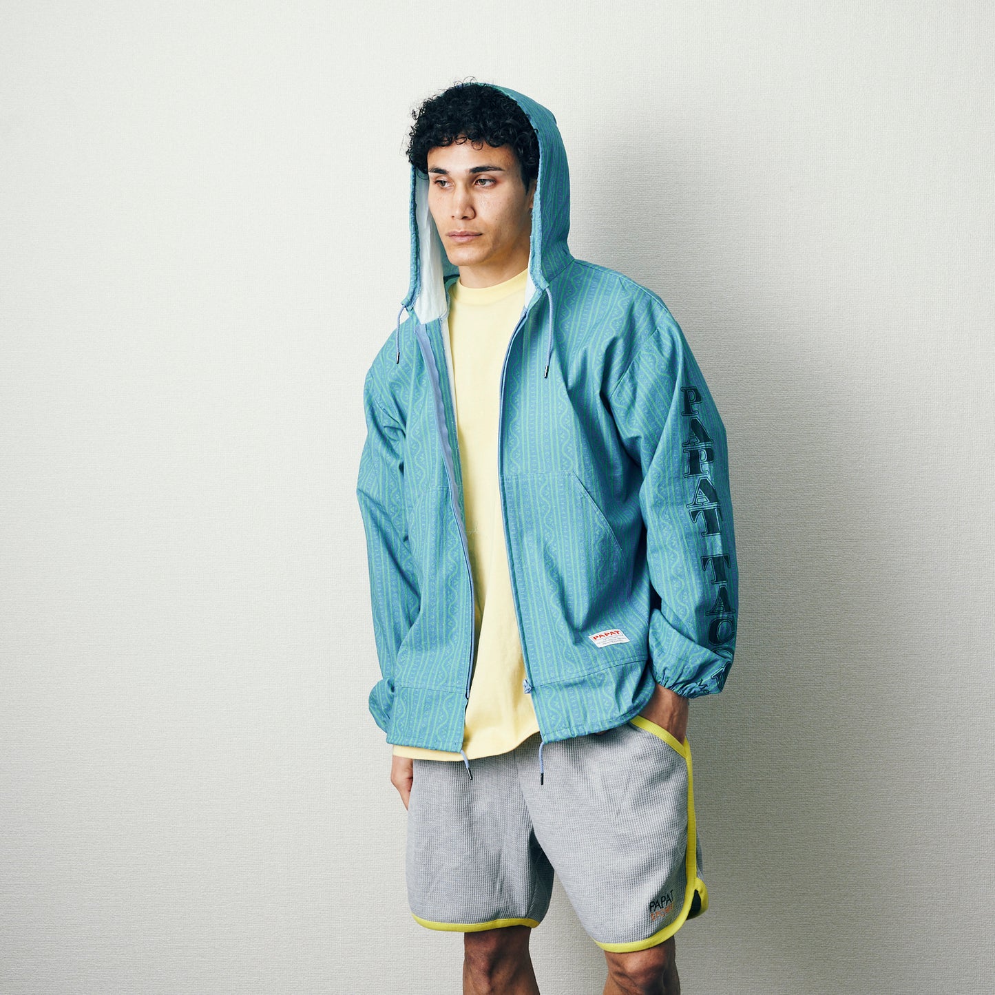 LINEN TOUCH COTTON PATTERN HOODIE