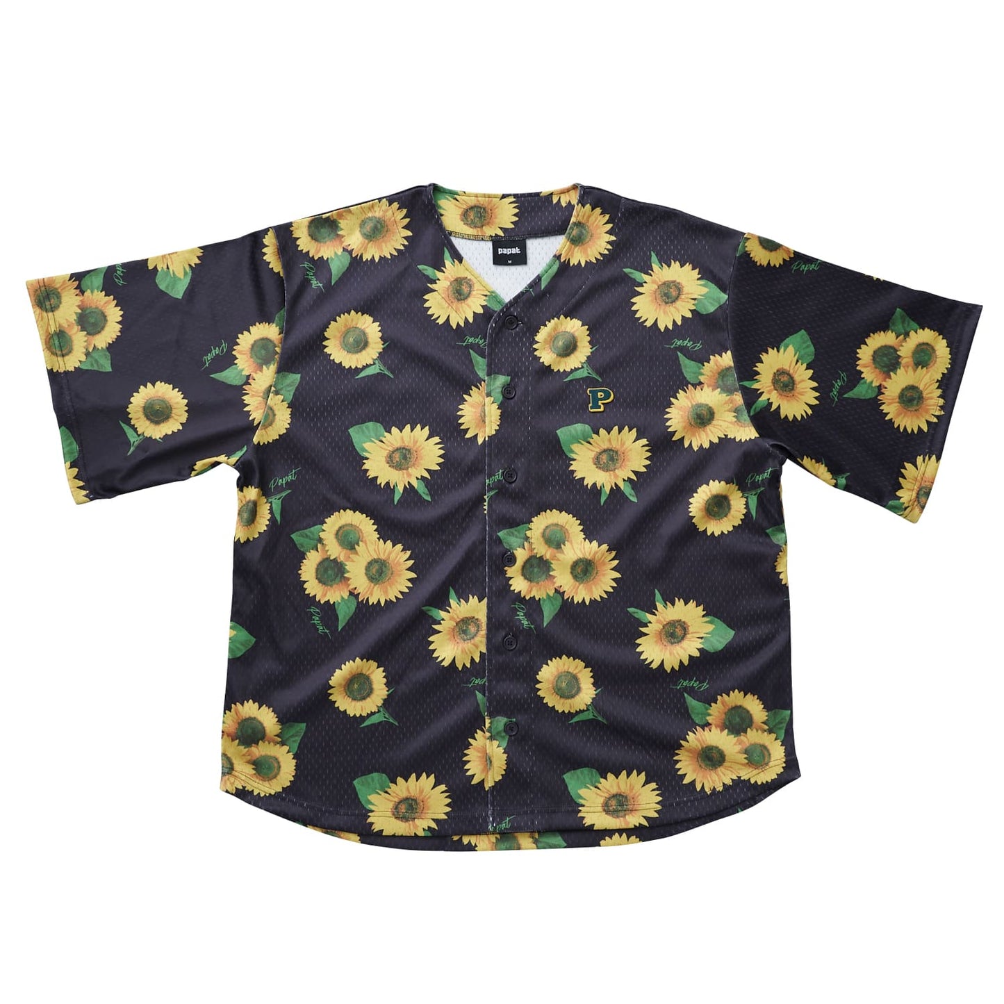 FLOWER PATTERN BASEBALL SHIRT