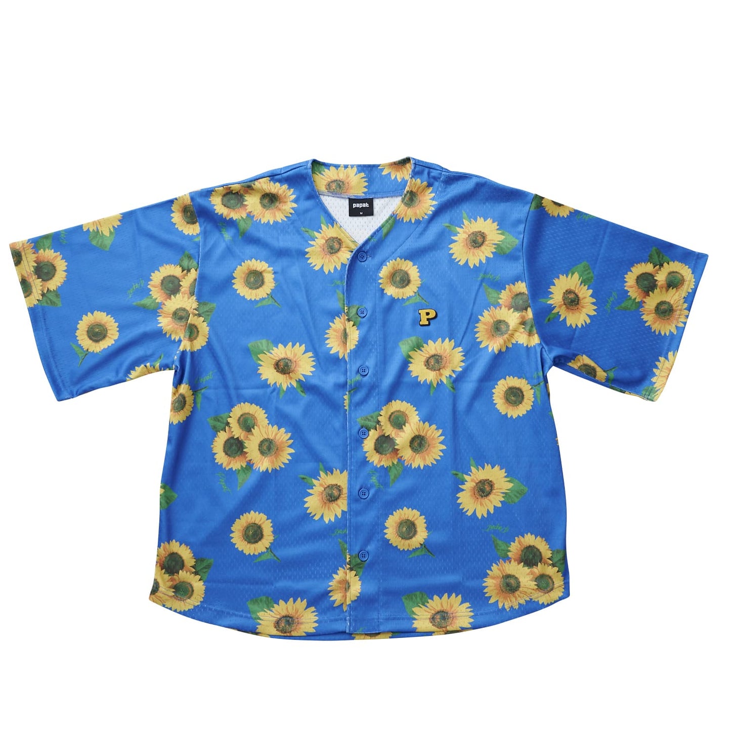 FLOWER PATTERN BASEBALL SHIRT