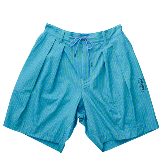 LINEN TOUCH COTTON PATTERN WIDE TACK SHORTS