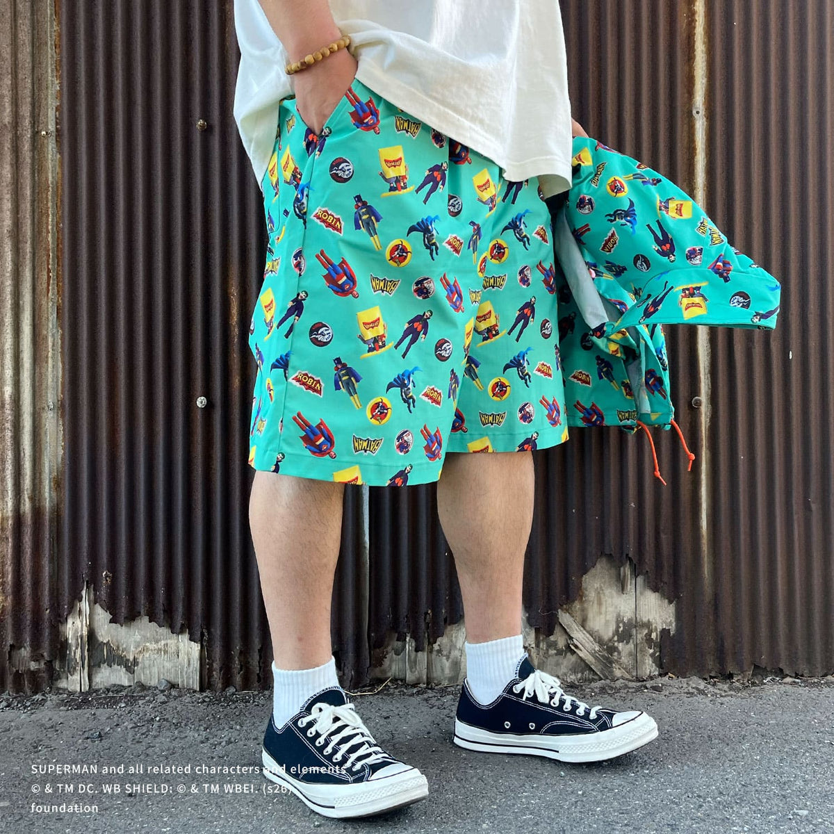 Batman pattern Wide shorts